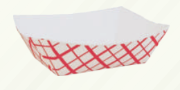 Red Check Food Tray 0.5 lb
