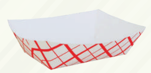 Red Check Food Tray 2 lb