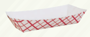 Red Check Hot Dog Food Tray