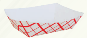 Red Check Food Tray 3 lb