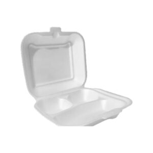 EPS Foam Hinged Container - With Division, 20/10