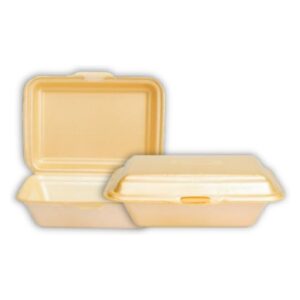 EPS Foam Hinged Container - C-100 - Cream