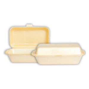 EPS Foam Hinged Container - C-460 - Cream