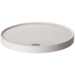 Paper Food Container Lid - 26-48 oz Flat, White