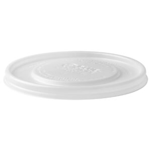 Paper Food Container Lid - 12-32 oz, Flat, White