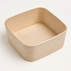 Square Container with Rounded Corners – 143 x 143 x 52 mm