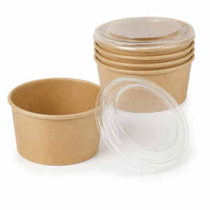 16 oz Kraft Paper Salad Bowl with Lid