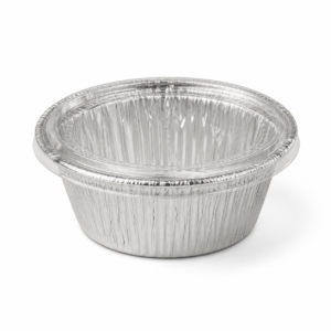 2.5 oz Round Aluminum Foil Portion Cup with Plastic Lid