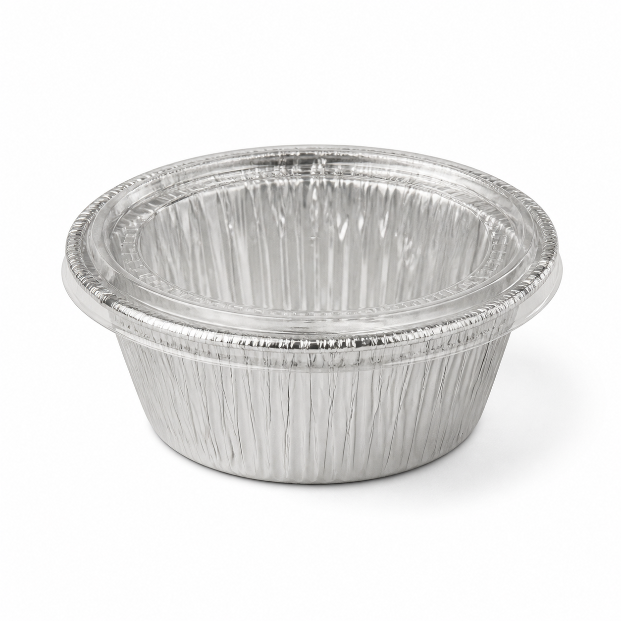 2.5 oz Round Aluminum Foil Portion Cup with Plastic Lid