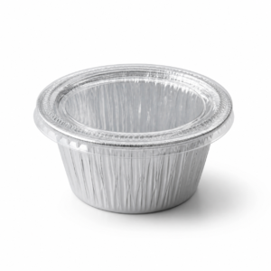 2 oz Round Aluminum Foil Portion Cup with Plastic Lid