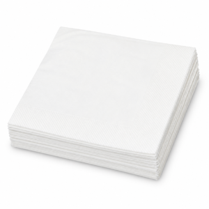 White Luncheon Napkin 30 x 30 cm - 1 Ply Border Embossed