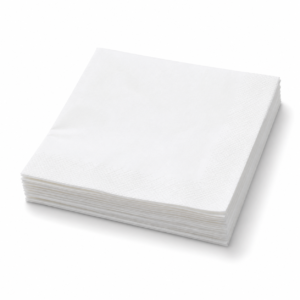 White Dinner Napkin 40 x 40 cm - 1 Ply Border Embossed