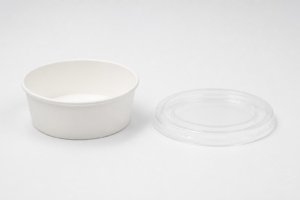 180 ml Round Paper Tray with PET Lid - 11.5 cm Top