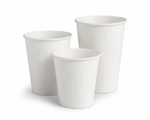 White Embossed Single Wall Paper Cup Family in 8 oz, 12 oz and 16 oz Sizes