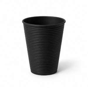 12 oz Black Round Paper Ripple Cup