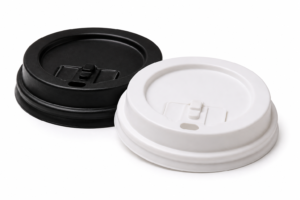 90 mm Reclosable Cup Lid - Black/White