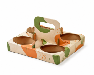 Printed Juice Cup Carrier - 4 Cups