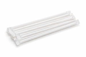 Paper Straw 6 mm White with Wrap