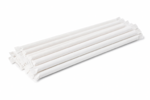 Paper Straw 7 mm White with Wrap