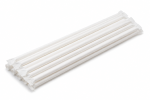 Paper Straw 8 mm White with Wrap