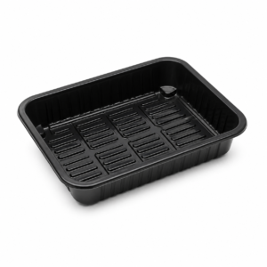 Black PET Meat Tray - MTB100040PETDL