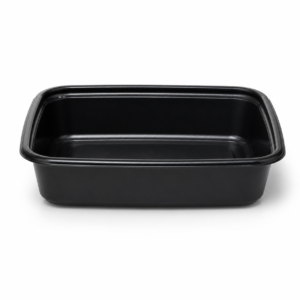 500 ml Black Heavy Duty Rectangular Food Container