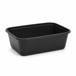650 ml Black Microwave Rectangular Container