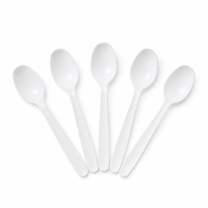 Plastic Tea Spoon, White - Standard
