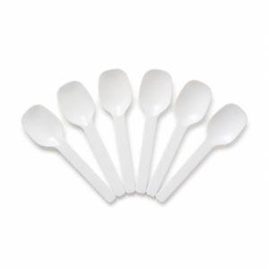 Ice Cream Taster White Spoon Small