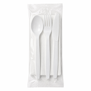 White Premium Medium Duty Cutlery Pack - Spoon, Fork, Knife, Napkin