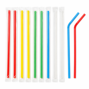 6 mm Plastic Flexible Straw - Individually Wrapped