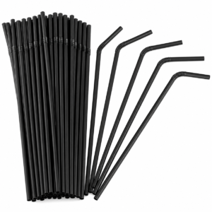 6 mm Black Plastic Straw
