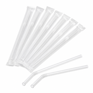 6 mm Clear Flexible Straw - Wrapped