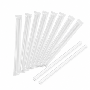 7 mm Clear Plastic Straw - Wrapped
