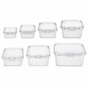 Clear PET I-Lock Tamper-Evident Rectangular Container Family in 8 oz to 40 oz Sizes