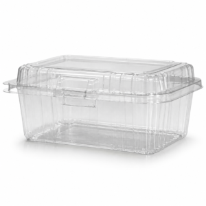 12 oz PET Straight Base Tamper Evident Hinged Container I-Lock - Clear