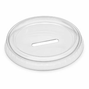 PET Slotted Flat Lid Slotted - Clear
