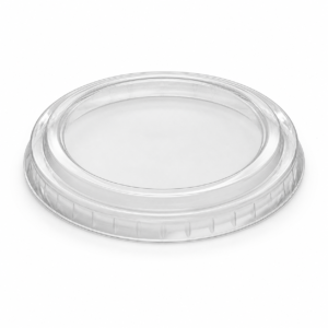 PET Lid for 3.25, 4, 5.5 oz Souffle Containers - PL4 Non-Slotted - Clear