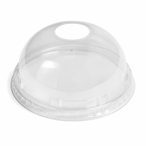 Clear PET Dome Lid - PD12H16, 1 in Hole