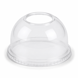 Clear PET Dome Lid - PDW12H16, 2 in Hole