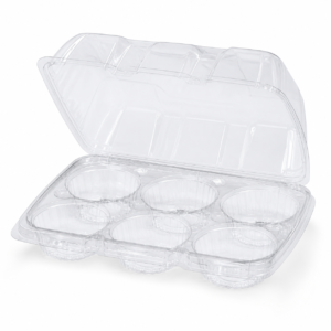 Clear PET 6 Muffins High Dome Tray