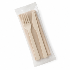 PP Beige Heavy Weight Buffette Fork + Knife + Napkin