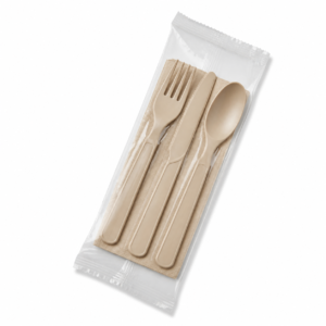 PP Beige Heavy Weight Buffette Fork + Knife + Spoon + Napkin