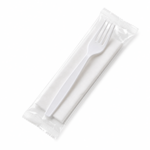 PP Fork + Napkin - White