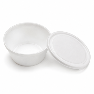 12 oz EPS Foam Soup Bowl with Lid - White - 24/20