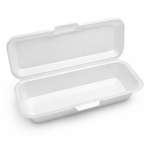EPS Foam Hinged Container 7×5 Small Hoagie - White