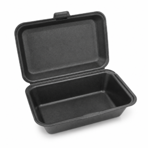 EPS Foam Hinged Container 205 1-Compartment - Black