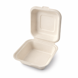 6 x 6 6×6 Bagasse Clamshell