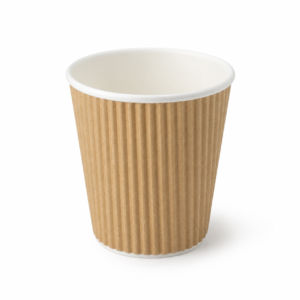 5 oz Kraft Ripple Wall PLA Paper Cup - Long size