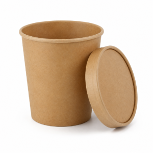 Kraft Soup Container with Paper Lid Family in 8 oz to 32 oz Sizes